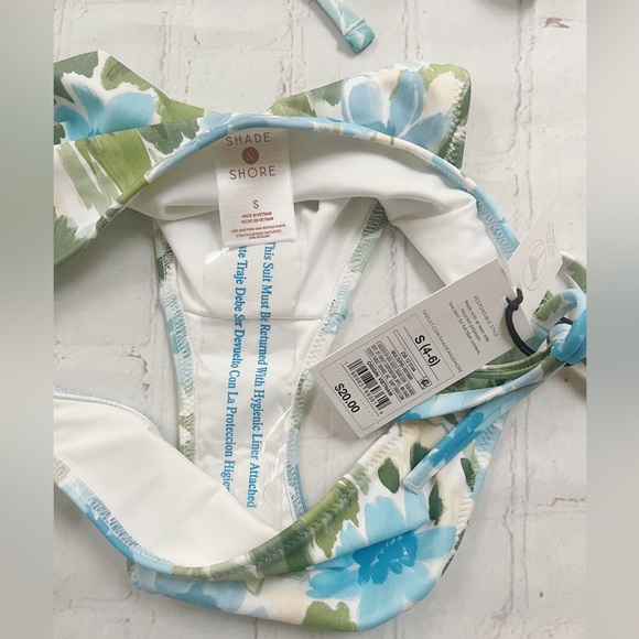 [Shade & Shore] NWT blue and green floral bikini 36C/Small - Picture 3 of 4